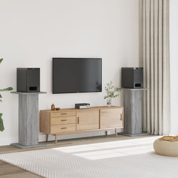 vidaXL højtalerstativer 2stk. 30x30x80cm konstrueret træ grå sonoma-eg