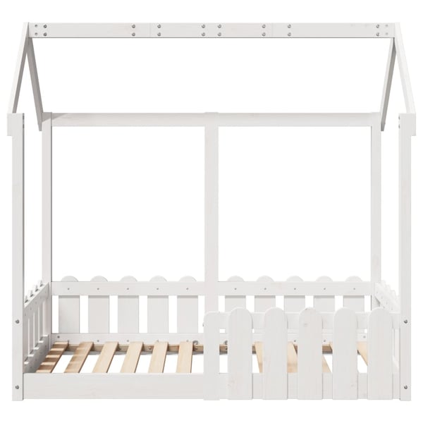 vidaXL Barnesengeramme hvit 70x140 cm heltre furu
