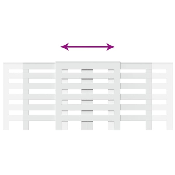 vidaXL Radiatordeksel hvit 205x21,5x83,5 cm konstruert tre