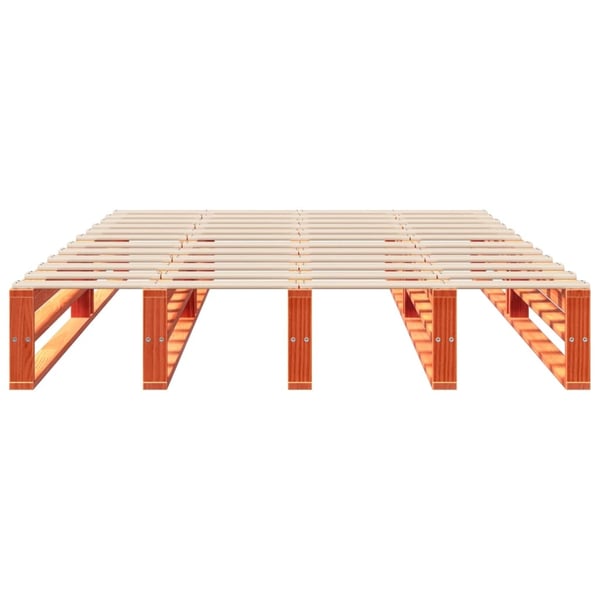 vidaXL Sengeramme uten madrass voksbrun 160x200 cm heltre furu