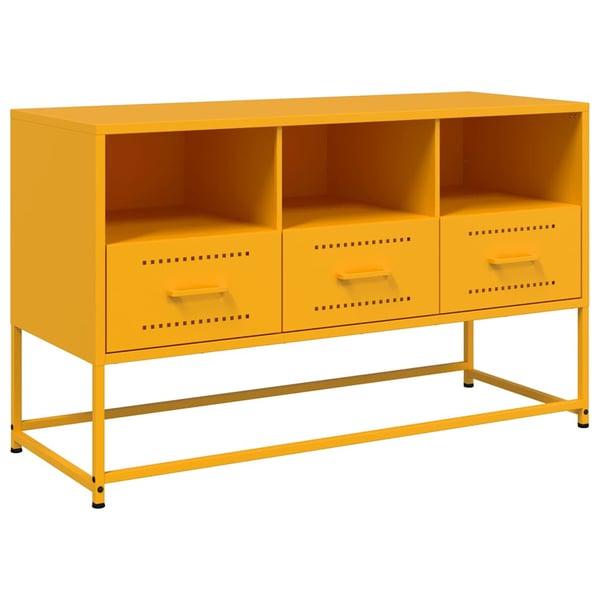 vidaXL tv-bord 100,5x39x60,5 cm stål sennepsgul