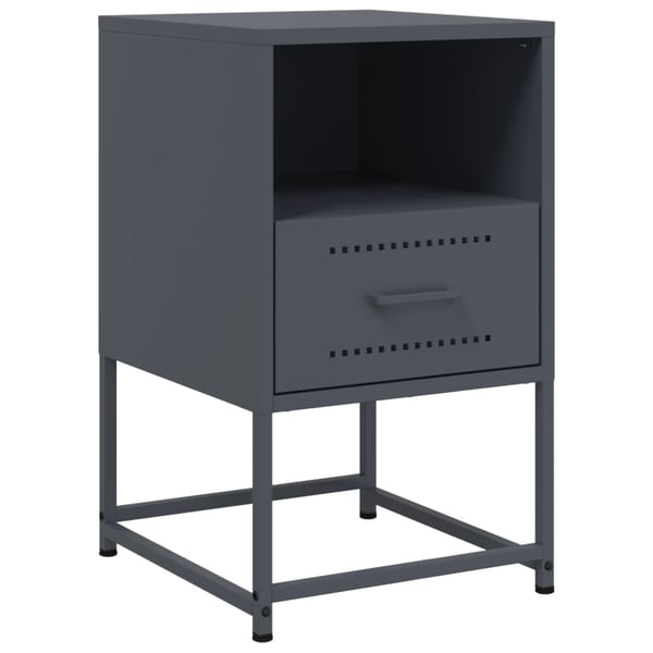 vidaXL Nattbord 2 stk antrasitt 36x39x60,5 cm stål