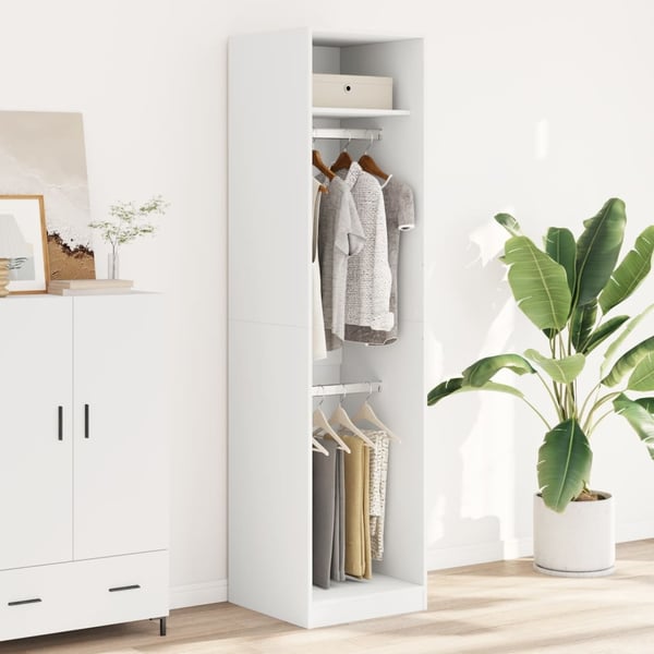 vidaXL Garderobe hvit 50x50x200 cm konstruert tre