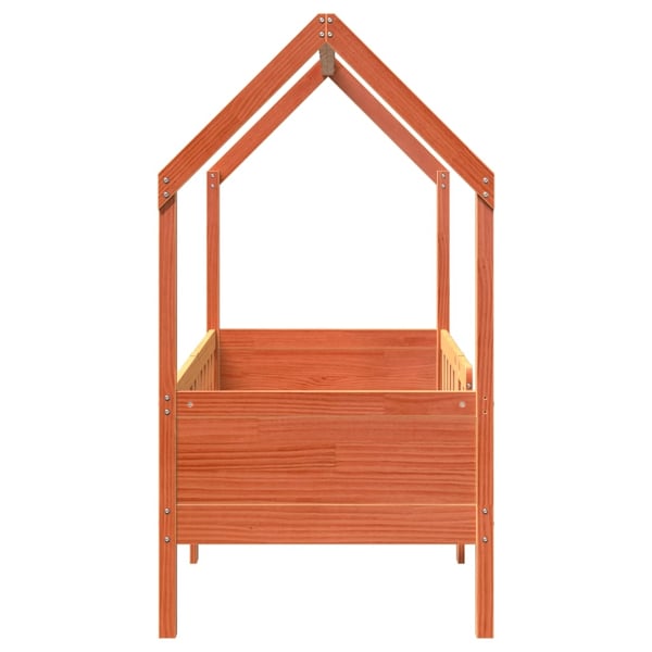 vidaXL Barneseng med tak voksbrun 80x160 cm heltre furu