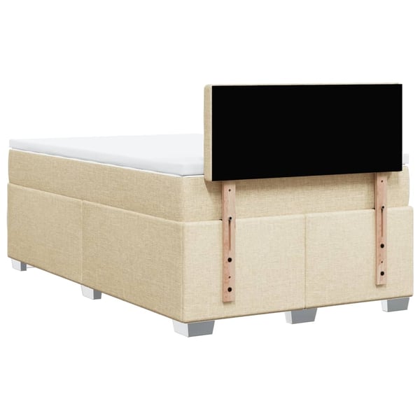 vidaXL kontinentalseng med madras 120x190 cm stof cremefarvet