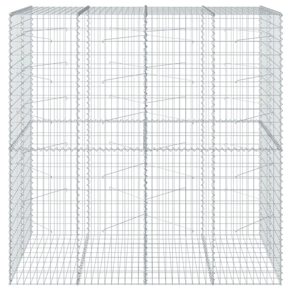 vidaXL Gabionkurv med deksel 200x100x200 cm galvanisert jern