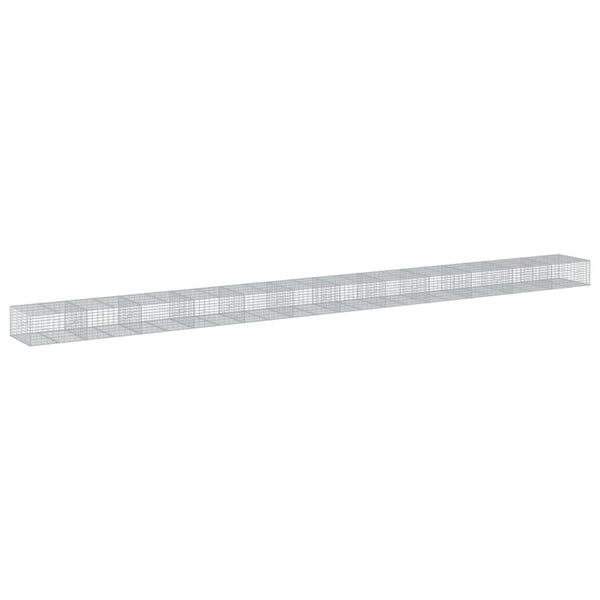 vidaXL Gabionkurv med deksel 1200x100x50 cm galvanisert jern