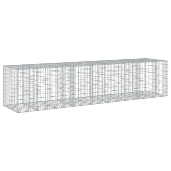 vidaXL Gabionkurv med deksel 450x100x100 cm galvanisert jern