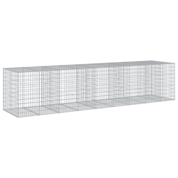 vidaXL Gabionkurv med deksel 450x100x100 cm galvanisert jern