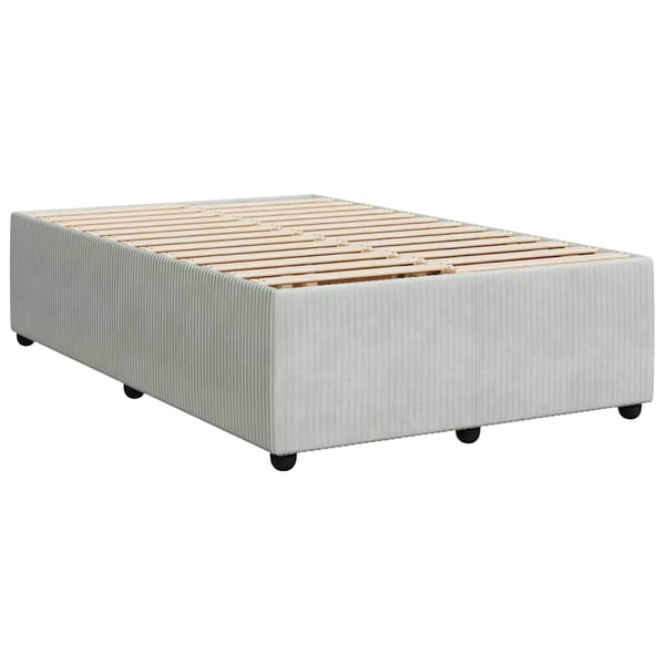 vidaXL sengeramme uden madras 120x190 cm fløjl enkeltseng lysegrå