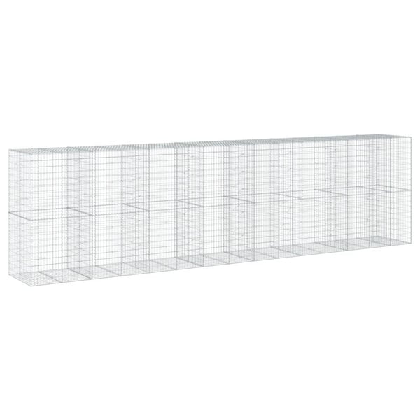 vidaXL Gabionkurv med deksel 750x100x200 cm galvanisert jern