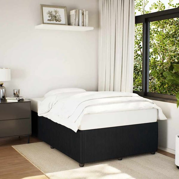 vidaXL sengeramme uden madras 120x190 cm fløjl enkeltseng sort