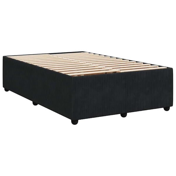 vidaXL sengeramme uden madras 120x190 cm fløjl enkeltseng sort