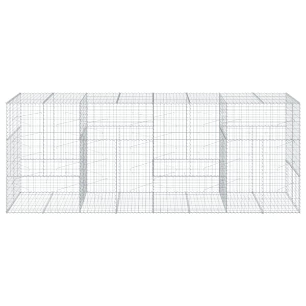 vidaXL Gabionkurv med deksel 400x100x150 cm galvanisert jern