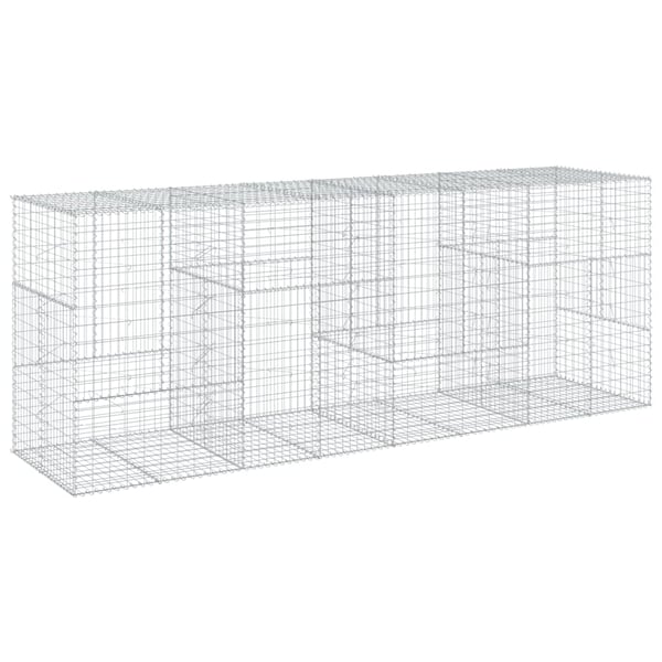 vidaXL Gabionkurv med deksel 400x100x150 cm galvanisert jern