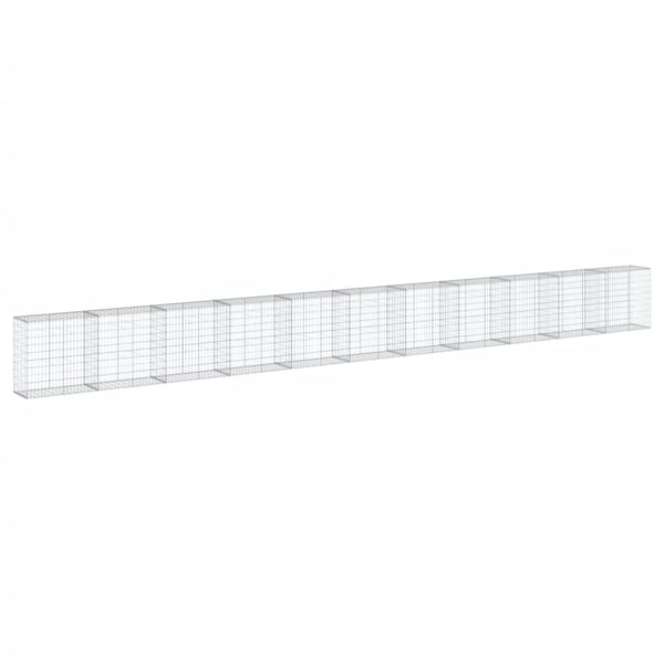 vidaXL Gabionkurv med deksel 1100x50x100 cm galvanisert jern
