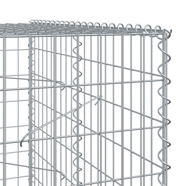 vidaXL Gabionkurv med deksel 500x100x200 cm galvanisert jern