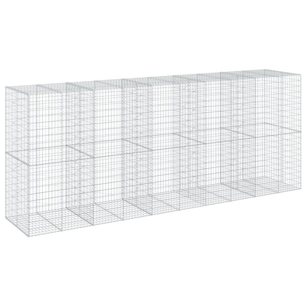 vidaXL Gabionkurv med deksel 500x100x200 cm galvanisert jern