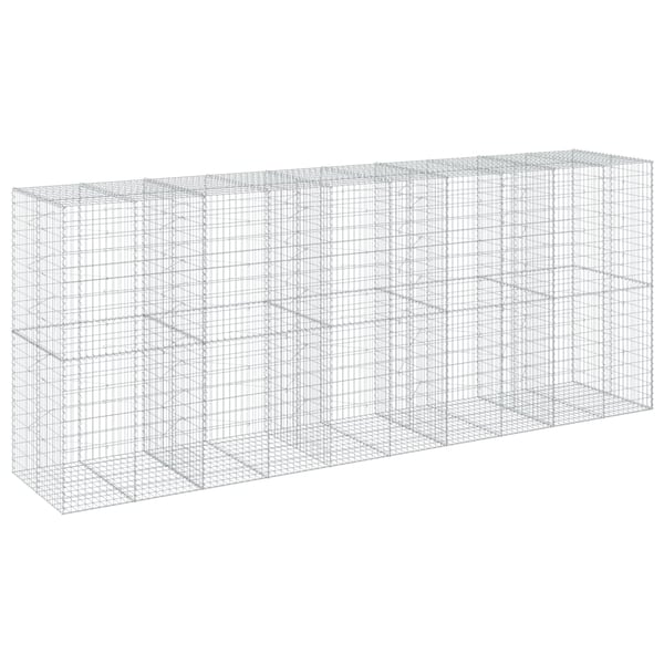 vidaXL Gabionkurv med deksel 500x100x200 cm galvanisert jern