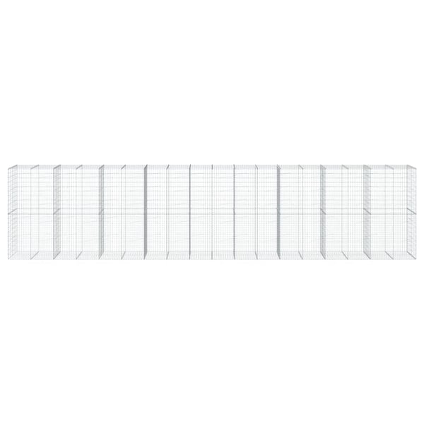 vidaXL Gabionkurv med deksel 900x100x200 cm galvanisert jern