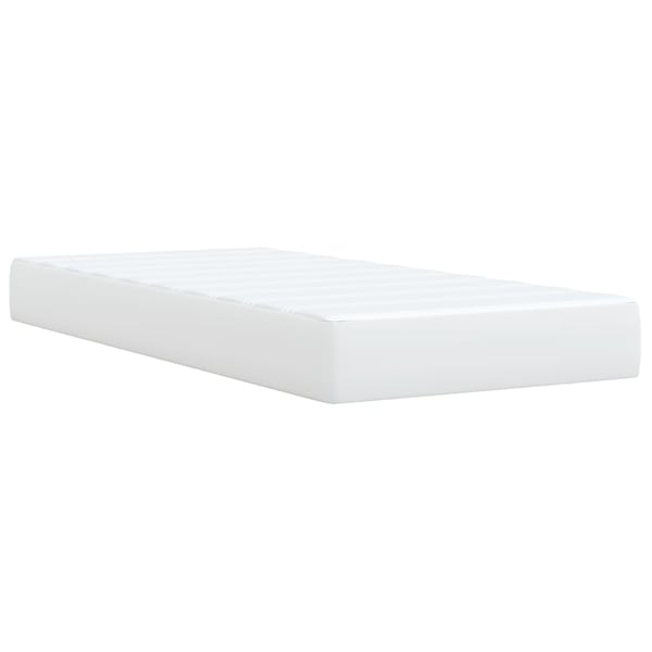 vidaXL kontinentalseng med madras 90x200 cm kunstlæder hvid