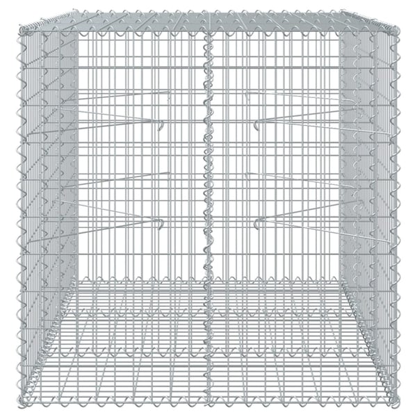 vidaXL Gabionkurv med deksel 150x100x100 cm galvanisert jern
