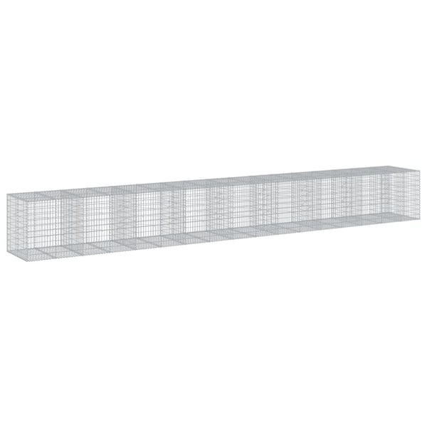 vidaXL gabionkurv med cover 850x100x100 cm galvaniseret jern
