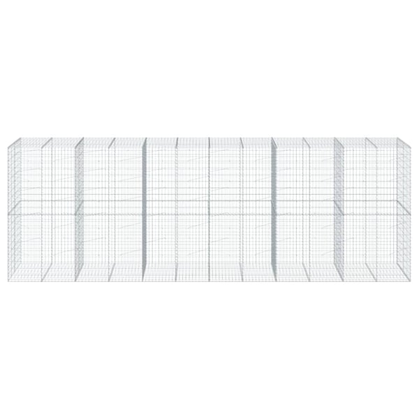 vidaXL Gabionkurv med deksel 600x100x200 cm galvanisert jern