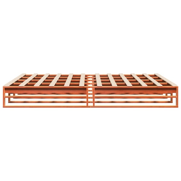 vidaXL Sengeramme uten madrass voksbrun 200x200 cm heltre furu