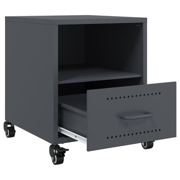 vidaXL Nattbord 2 stk antrasitt 36x39x43,5 cm stål