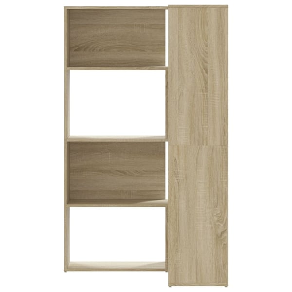 vidaXL bogreol til hjørne 85x85x140 cm 4 hylder konstrueret træ