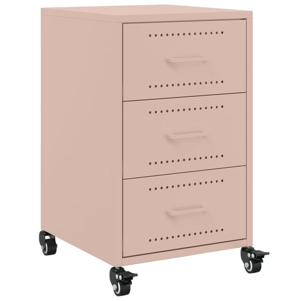 vidaXL Nattbord rosa 36x39x59 cm stål