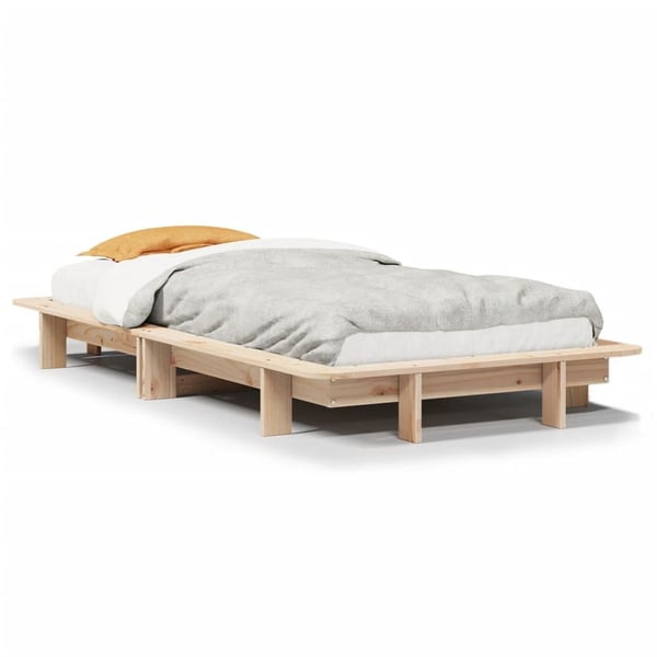 vidaXL Sengeramme uten madrass 75x190 cm heltre furu