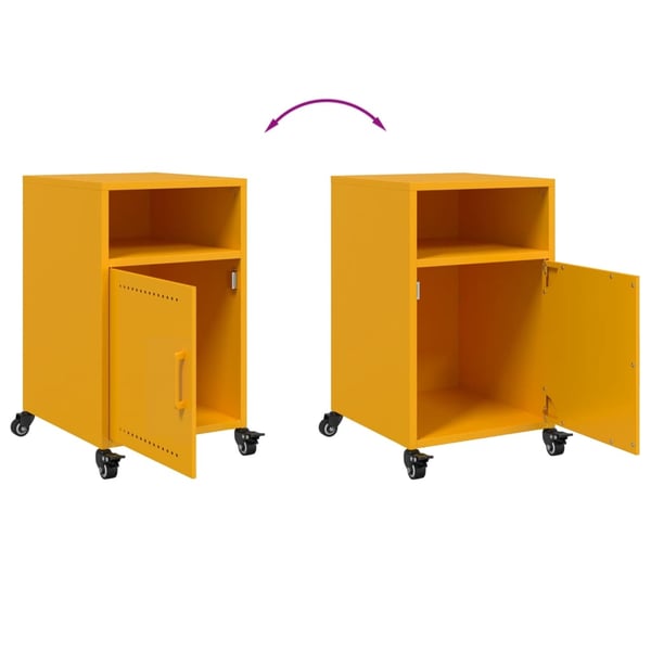 vidaXL sengeborde 2 stk. 36x39x59 cm stål sennepsgul