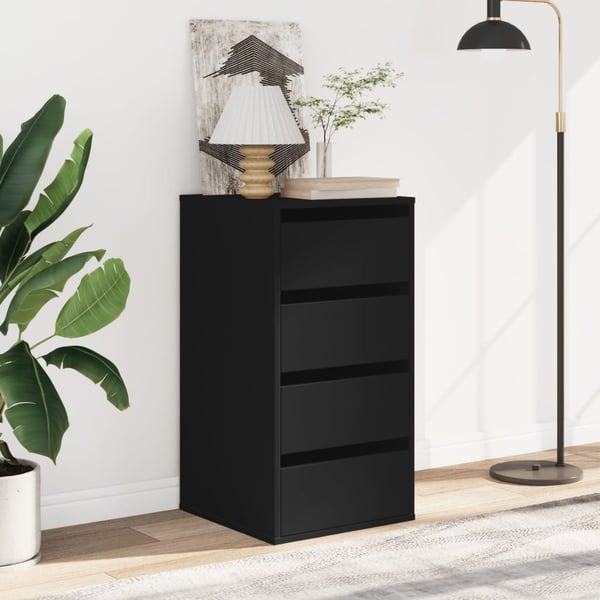vidaXL kommode til hjørne 40x41x76 cm konstrueret træ sort
