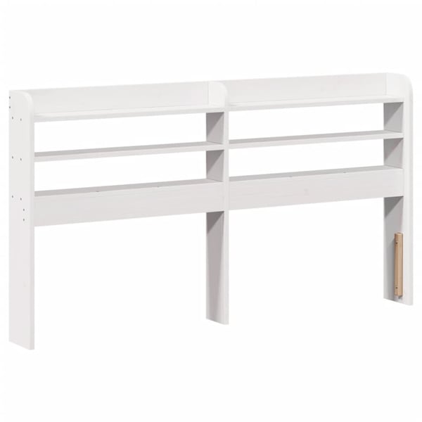 vidaXL Hodegavl med hyller hvit 160 cm heltre furu