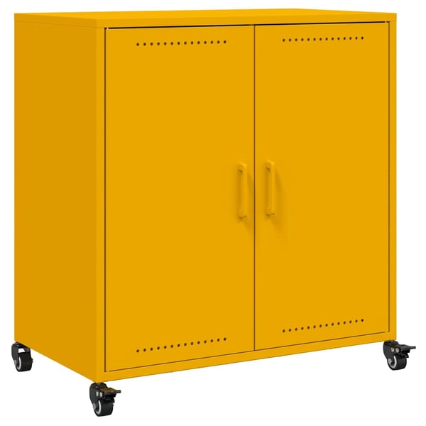 vidaXL skab 68x39x72 cm stål sennepsgul