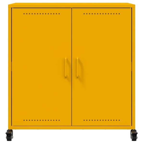 vidaXL skab 68x39x72 cm stål sennepsgul