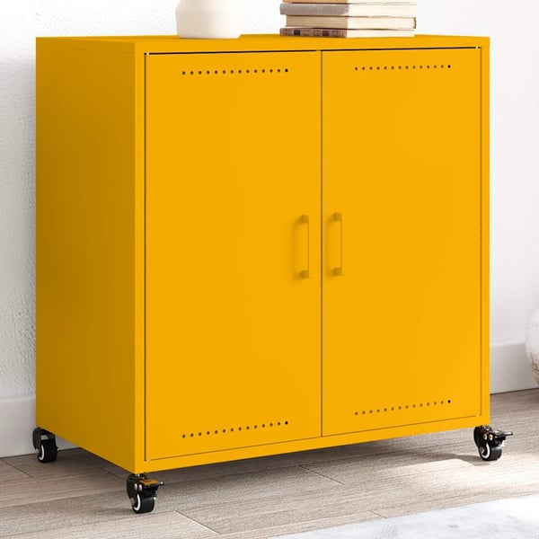 vidaXL skab 68x39x72 cm stål sennepsgul