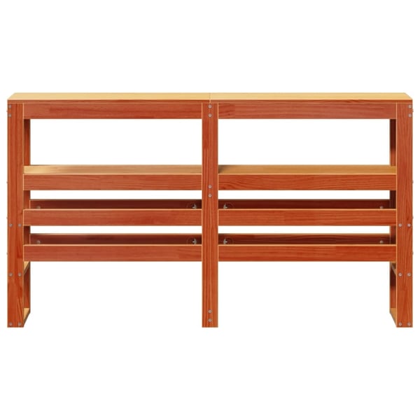 vidaXL Hodegavl med hyller voksbrun 150 cm heltre furu