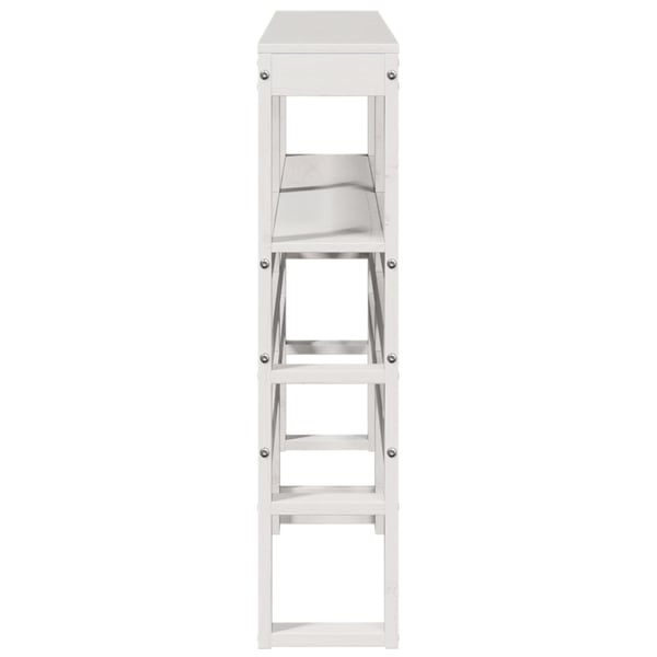 vidaXL Sängynpääty hyllyillä valkoinen 160 cm täysi mänty