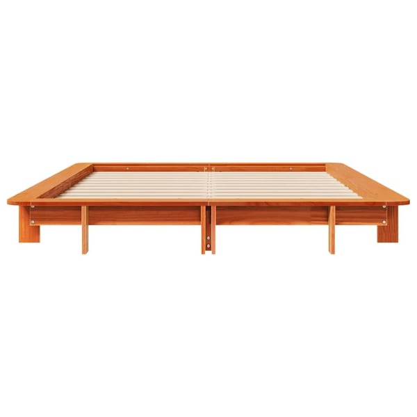 vidaXL Sengeramme uten madrass voksbrun 120x190 cm heltre furu