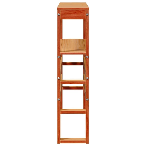 vidaXL Hodegavl med hyller voksbrun 75 cm heltre furu