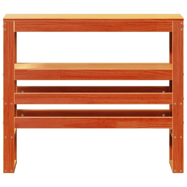 vidaXL Hodegavl med hyller voksbrun 75 cm heltre furu