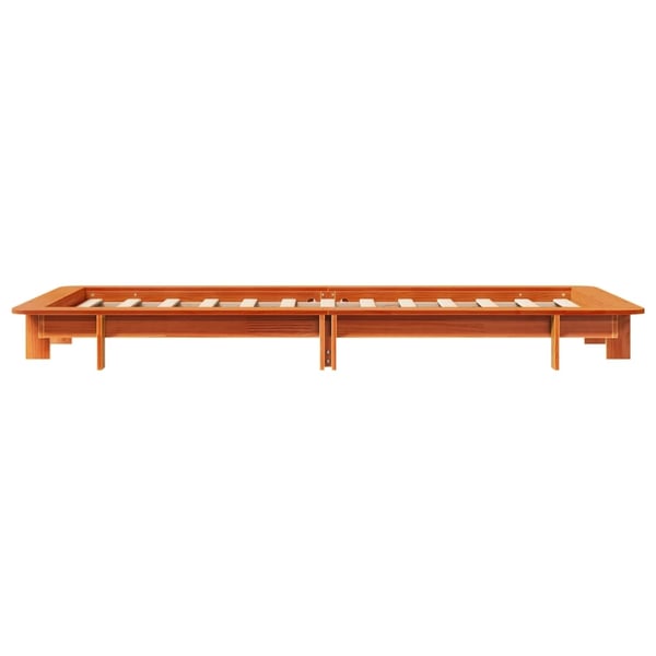 vidaXL Sengeramme uten madrass voksbrun 100x200 cm heltre furu
