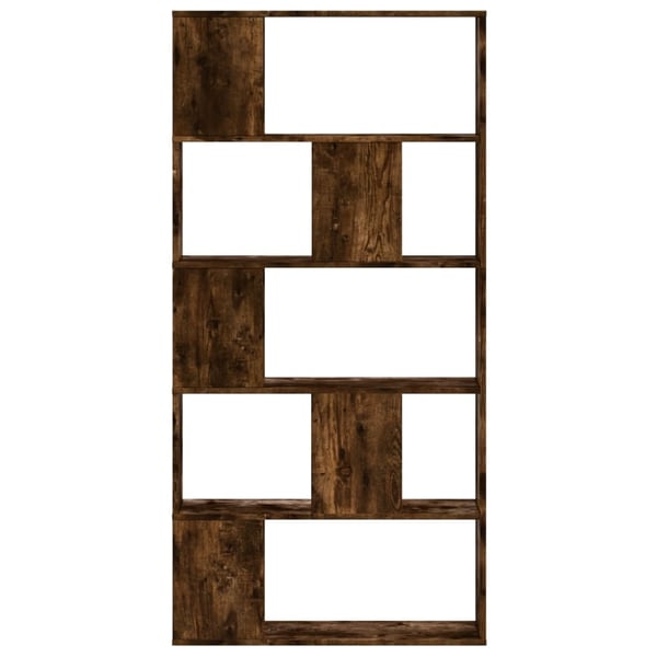 vidaXL bogreol 80,5x23,5x162,5 cm 5 hylder konstrueret træ røget eg