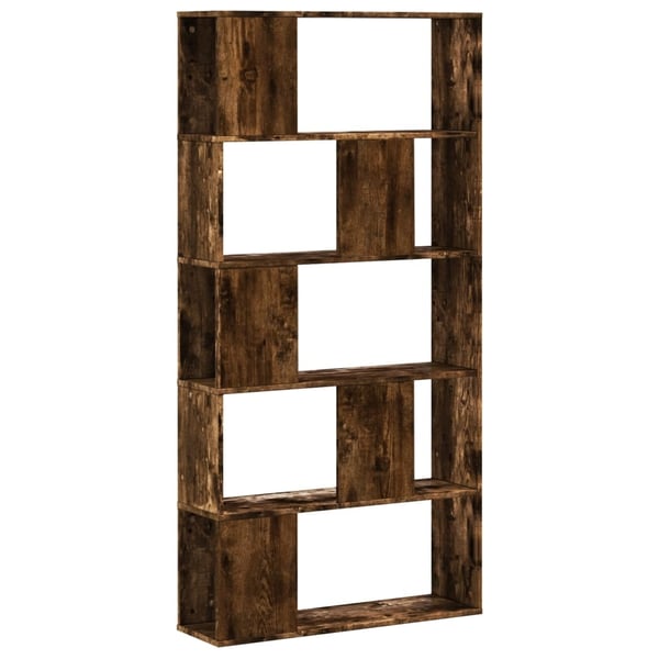 vidaXL bogreol 80,5x23,5x162,5 cm 5 hylder konstrueret træ røget eg