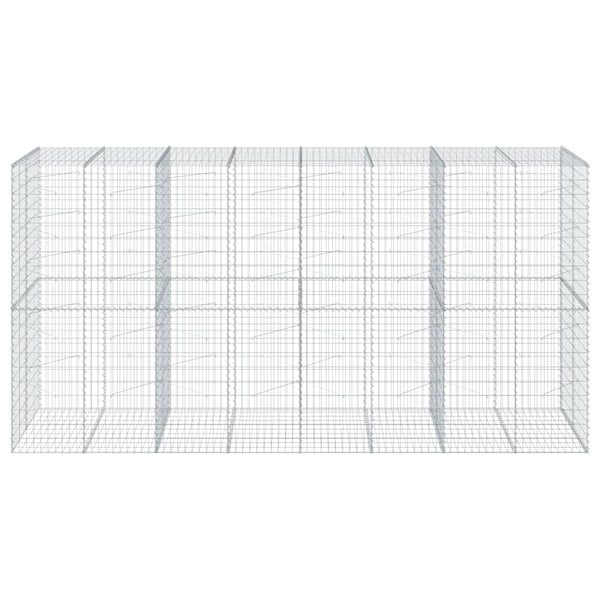 vidaXL Gabionkurv med deksel 400x100x200 cm galvanisert jern