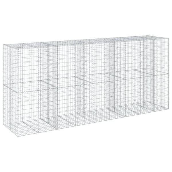 vidaXL Gabionkurv med deksel 450x100x200 cm galvanisert jern