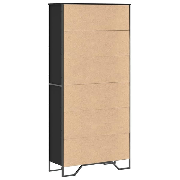 vidaXL Bokhylle svart 80x31x169 cm konstruert tre